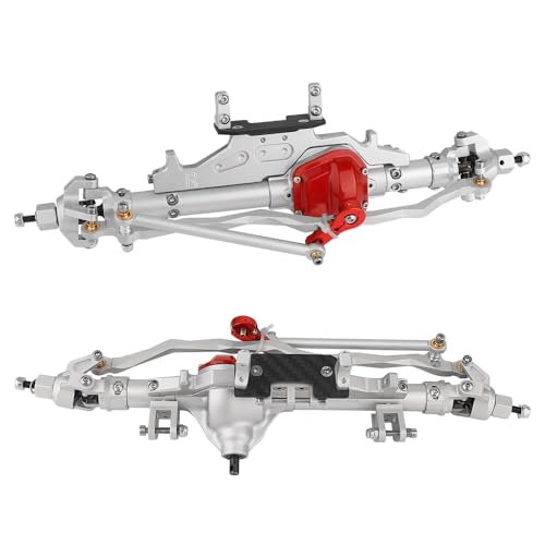 Complete Metal Front Rear Axle for 1/10 RC Rock Crawler Axial Wraith 90018 90020 90045 RR10 90048 90053 (Silver) - color: Silver