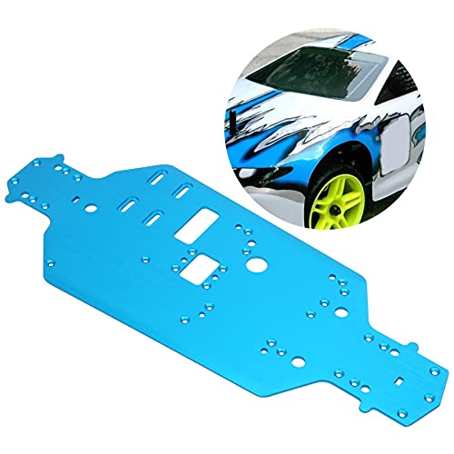 Aluminum Alloy Chassis Bottom Plate, RC Chassis Replacement Upgrade Parts for HSP 94122 1/10 RC Car, Durable Chassis Plate with Precise Hole Position, Compatible for (Blue) - color: Blue
