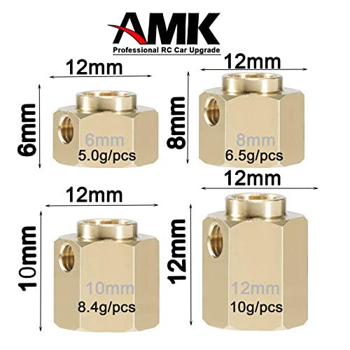 4pcs Brass Extended Wheel TRX4 Brass 12mm Wheel Hex Extended Adapter for RC Crawler TRX4 TRX-4 1/10 RC Hex Wheel Hubs Adapters (4pcs 12mm Wheel Hubs Adapters) - color: 4pcs 12mm Wheel Hubs Adapters