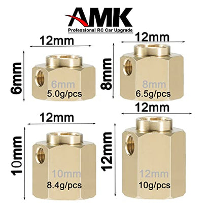 4pcs Brass Extended Wheel TRX4 Brass 12mm Wheel Hex Extended Adapter for RC Crawler TRX4 TRX-4 1/10 RC Hex Wheel Hubs Adapters (4pcs 12mm Wheel Hubs Adapters) - color: 4pcs 12mm Wheel Hubs Adapters