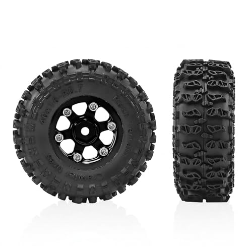 0.7" Aluminum Beadlock Wheel & Crawler Tire Set for 1/30 RC Crawler, CNC Rims, 40 x 16 mm Tires, Includes Screwdriver, Pre-Assembled 4 pcs, White - color: White, size: Rock-Trail-Clean-Out