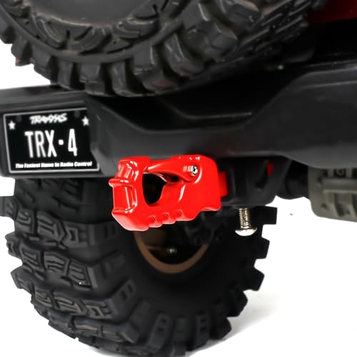 Metal RC Crawler Trailer Hook Tow Hitch for 1/10 RC Crawler Traxxas TRX4 Axial SCX10 Rear Bumper Parts (Red) - color: Red