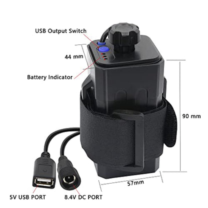 8.4V Battery Pack Housing, with DC and USB Ports Waterproof and Safe Battery Pack Housing, Suitable for 2/4 x 18650 Rechargeable Lithium-ion Battery Bicycle Lamp Headlights and Mobile Phones