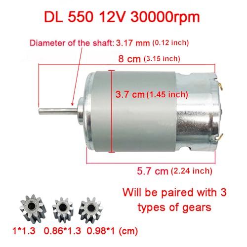 DC 12V 30000RPM 550 Motor Drive Engine High Torque for Ride On Power Wheels | High Speed for Ride On Cars