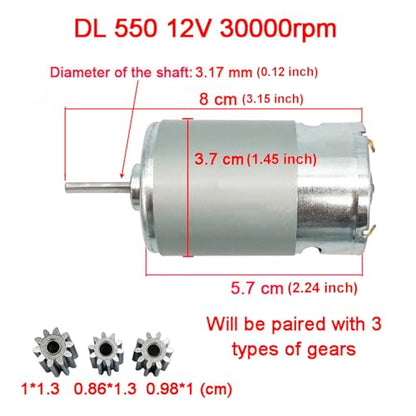 DC 12V 30000RPM 550 Motor Drive Engine High Torque for Ride On Power Wheels | High Speed for Ride On Cars