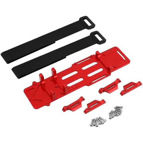 Aluminum Alloy Battery Holder/ESC/Receiver Bracket for LOSI 1/18 Mini LMT 4X4 Brushed Monster Truck Metal Upgarded RC Parts (red)