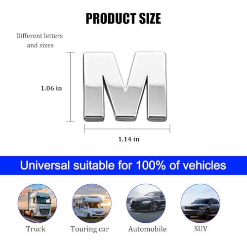 80PCS Car Emblem Letter Sticker, 3D Number Symbol Vehicle Door Tailgate Trunk Badge Decal, Weatherproof Automotive Exterior Badge Emblem Logo Decorations, Universal for Vehicles