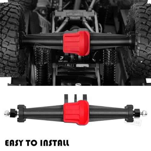 Axles Front Rear Axle w/Steering Servo Mount Upgrades Part for 1/18 TRX4M,Complete Axles Front Rear Axle,Black Red - color: Black Red - Portal Axles
