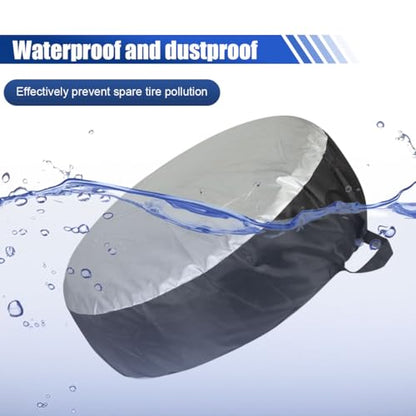 4PCS Car Tire Covers Set, Waterproof RV SUV Trailer Spare Tire Storage Bag with Handle, Portable Anti-UV Sun Snow Rain Wheel Cover, Dustproof Wheel Protector for 19-23 Inch Tires Diameter (L) - size: L