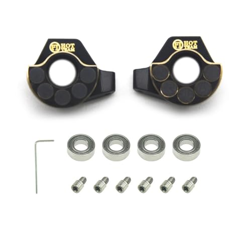Hobby Tungsten Steel & Brass Steering Knuckle RC Axle Counterweights for Axial SCX30 1/30 RC Crawler Upgrade Accessories (Black Gold)