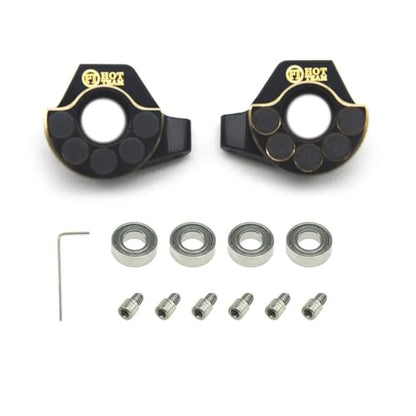 Hobby Tungsten Steel & Brass Steering Knuckle RC Axle Counterweights for Axial SCX30 1/30 RC Crawler Upgrade Accessories (Black Gold)