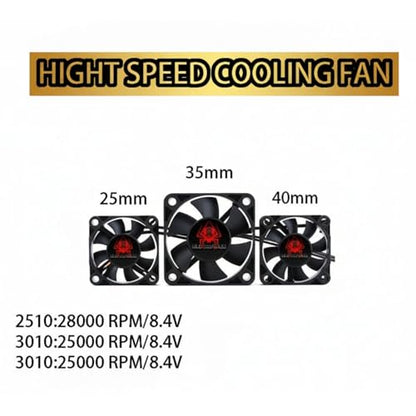 RC Motor Cooling Fan 25/30/35mm 28000RPM RC Cooling ESC Fans 6V-8.5V for 1/10 1/8 1/12 RC Car Truck Crawler, RC Motor Fan for 540 540 Brushed Motor & Brushless Motor Heat Sink Fans (25mm) - size: 25mm