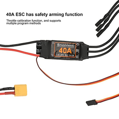RC Plane Motor Kit for RC Plane Helicopter, 1060 Propeller RC Brushless Motor 2217 KV1100 Motors 40A XT60 ESC Plane Kit for Remote Control Helicopte