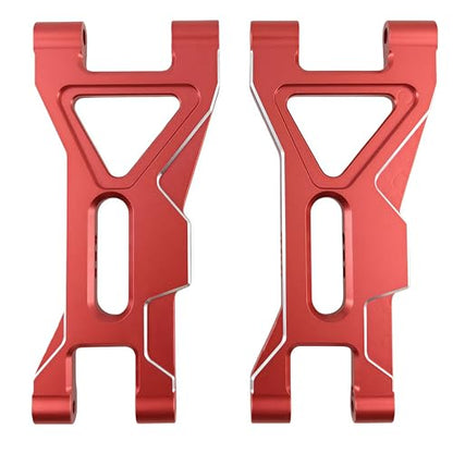 Aluminum Front Upper Lower Suspension Arms for ARRMA Gorgon 2WD (Red) | 1/10,4X2,Monster Truck,ARA330750 ARA330752,CNC Machined,Heavy Duty,High Strength,Precision Fit,Wear Resistant - color: Red