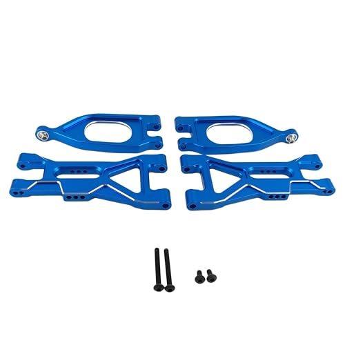 Aluminum Front Upper Lower Suspension Arms for ARRMA Gorgon 2WD (Blue) | 1/10,4X2,Monster Truck,ARA330750 ARA330752,CNC Machined,Heavy Duty,High Strength,Precision Fit,Wear Resistant - color: Blue