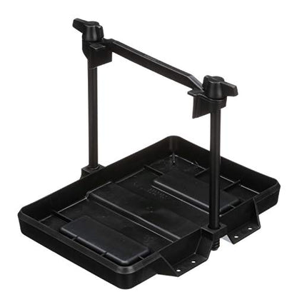 Attwood Adjustable Battery Tray, for 24 & 24M Series Batteries, Heavy-Duty Black Plastic, Height-Adjustable Crossbar, 9090-5