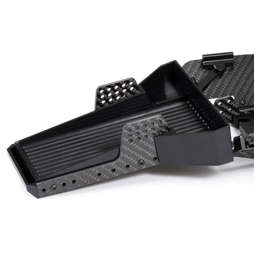 H4 1/10 Carbon LCG Chassis Kit with Injection Molded Rear Trunk Bucket, Sliders Delrin Skid Plate, Dual Servo Mount for SCX10 AR44 AR45 Capra F9 TRX4