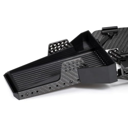 H4 1/10 Carbon LCG Chassis Kit with Injection Molded Rear Trunk Bucket, Sliders Delrin Skid Plate, Dual Servo Mount for SCX10 AR44 AR45 Capra F9 TRX4