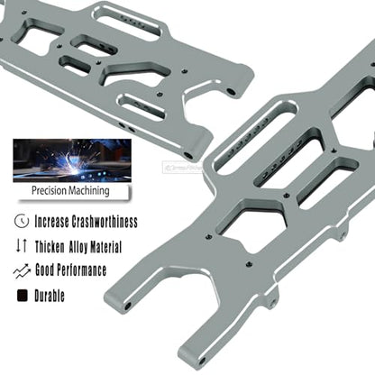 RC Alloy Suspension Arms Upgrades Part for 1/10 Outcast 4x4 4S V2 BLX,Kraton 4x4 4S V2 BLX,Front Rear A Arms Suspension Arms Hops Up,Replace ARA330711 ARA330710,Titanium - color: Titanium(4pcs)