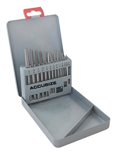 Accusize Industrial Tools 1/16-1/4'' 13 Pcs Hss 6542 Straight Flute, Chucking Reamer Set, 5500-Se00 | ANSI Standard, Straight Shank and Straight Flute, Right-Hand Cut, Fractional Sizes by 64ths, 5500-SE00