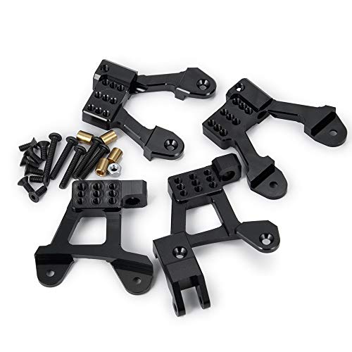 4PCS Aluminum Shock Tower for 1/10 Axial SCX10 II 90046 90047(Black) - color: Black