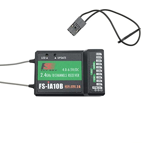 DTXMX Flysky FS-iA10B Receiver 10CH for RC Transmitter FS-i6X FS-i6 i6S | 10 Channels 2.4GHz AFHDS 2A with PPM/iBUS/PWM Output