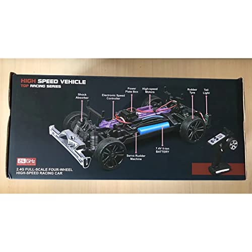 1/16 Scale 4WD Retro RC Drift Car with 35km/h Speed, 390 Motor, IPX4 Waterproof, LED Headlights, 2.4GHz Full Proportional Control Great Gift for Adults-Metal Red - color: Metal Red
