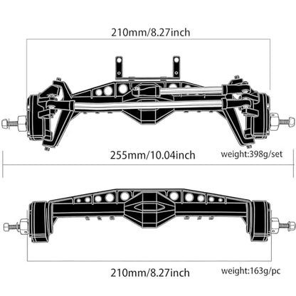 STMU 1/10 RC Crawler Front & Rear Plastic Currie F9 Portal Axle Set – Complete Upgrade for Axial Capra UTB10 1.9 UTB Models (Front and Rear Axle Assemble)