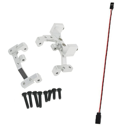2 Set RC Car Parts: 1 Set 150Mm Servo Extension Lead Wire JR Cable & 1 Set Metal Pull Rod Base Axle Up Servo Bracket - (Color: Chocolate)