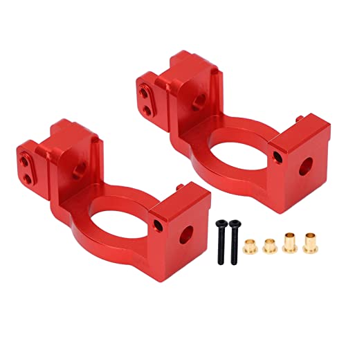 Metal C Hub Carrier Caster Blocks C Shaped Wheel Seat Base Set High Performance RC Car Upgrade Parts for 1/6 Shredder Model Durable Aluminum Alloy Construction (Red) - color: Red