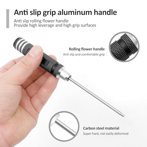 4pcs Hex Screw Driver Set 1.5mm 2.0mm 2.5mm 3.0mm Allen Wrench Keys Screwdriver Kit RC Repair Tools Kit for TRX4M SCX24 FCX18 Precise Model Airplane Screwdriver Set