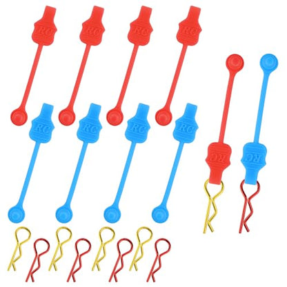 1.0mm RC Cars Body Clips with Pull Tabs for Universal 1/14 1/16 1/18 SCX24 Remote Control Car Compatible with Redcat HPI Himoto HSP Exceed Truck Buggy(8 Pieces, Blue & Red) - color: Blue & Red, size: 1.0mm