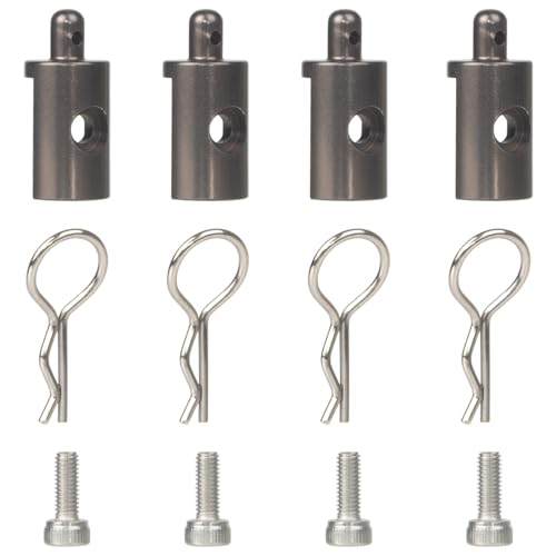 4Pcs Aluminum Body Mounts Body Shell Posts for 1/12 Scale Tamiya CW-01 Chassis Lunch Box Midnight Pumpkin Upgrades Parts (Titanium) - color: Titanium