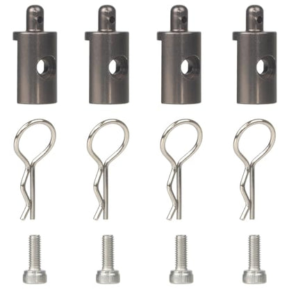 4Pcs Aluminum Body Mounts Body Shell Posts for 1/12 Scale Tamiya CW-01 Chassis Lunch Box Midnight Pumpkin Upgrades Parts (Titanium) - color: Titanium