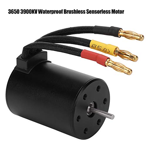 SUNGOOYUE Brushless Motor Sensorless Motor, 3650 3900KV RC Car with 4 Pole 12 Slot Design, 3.175mm Shaft, 900W for 1 8 1 10 RC Car Truck ((3650 3900kv brushless))