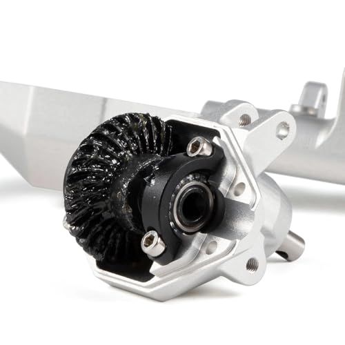 Aluminum CP43 Offset Portal Axles with BTA Servo Mount, Front Rear Silver | With S2 Steel Shaft, 7.19:1 Gear Ratio, 195mm Pin to Pin Width, Fits 1/10 Comp Rigs H10 Capra SCX10 III - color: Silver Set