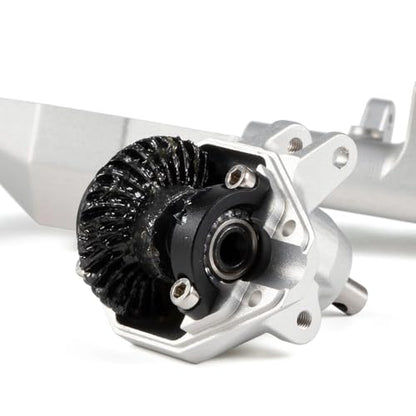 Aluminum CP43 Offset Portal Axles with BTA Servo Mount, Front Rear Silver | With S2 Steel Shaft, 7.19:1 Gear Ratio, 195mm Pin to Pin Width, Fits 1/10 Comp Rigs H10 Capra SCX10 III - color: Silver Set
