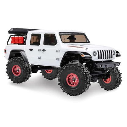 1.0" Aluminium Beadlock Wheels and Tires 64x23mm for 1/24 Axial SCX24, 1/18 TRX4M RC Crawler – Upgrade Parts (Red, 4pcs) - color: Red
