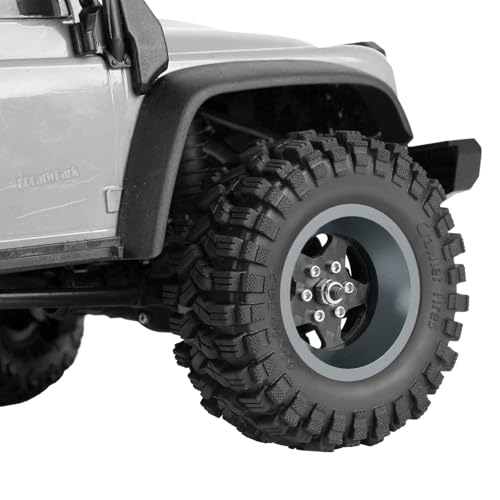 RC 1.2" Carbon Fiber Beadlock Wheels and Tires for 1/18 TRX4M,1/24 SCX24 RC Crawler Car,4PCS Carbon Fiber 1.2 Wheels Rims & Rubber Tires - D - style: 1.2 Tires - (D)