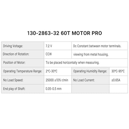 INJORA 130 Brushed Motor 60T with Steel Pinion for 1/24 FMS FCX24 FCX18