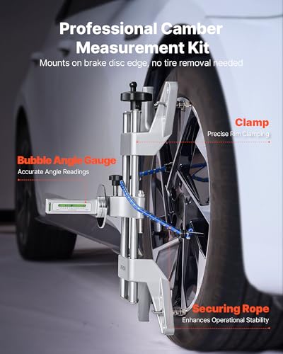VEVOR Wheel Clamp & Magnetic Adapter, 1 PC Aluminum Alloy Wheel Alignment Tool for Precise Camber Gauge, Fits 11-25 Inch Rims, Universal Magnetic Gauge Tire Repair Tool for Car Truck SUV Motorcycle