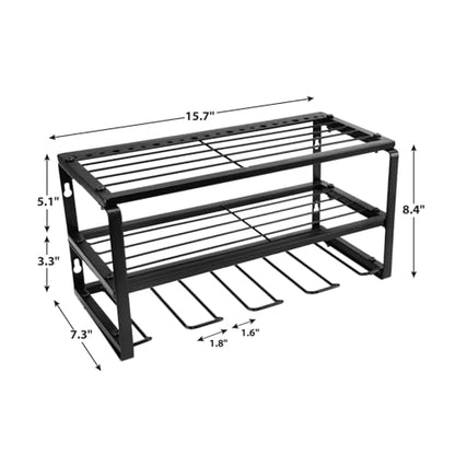 Performance Tool W7701 16 in. 3 Tier Power Tool Organizer Wall Mount | Garage storage system and utility rack. Holds cordless drills and tools. Heavy steel frame with powder-coated finish - style: 16" Power Tool Storage Rack