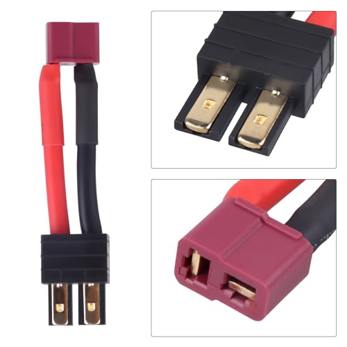 3pcs RC Lipo Battery Charger Conversion Cable Adapter for Traxxas Slash Rustler to T Plugs Deans with 12AWG Silicone Wire