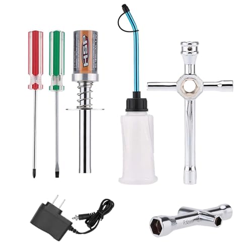 GoolRC RC Nitro Starter Glow Plug Igniter Charger Tools Fuel Bottle Combo for Redcat HSP Nitro Powered 1/8 1/10 RC Car