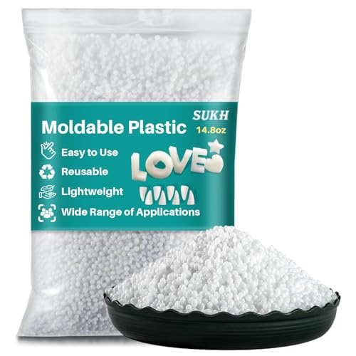 Sukh 14.8oz Moldable Plastic Pellets - Thermoplastic Beads Polymorph | Meltable & Reusable Plastic for Crafts, DIY, Cosplay, Modeling, Temporary Repair, Halloween Vampire Teeth Fangs
