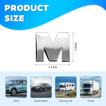 40PCS Car Letters Emblem Decal, 3D Chrome Number Letters Symbol Combination Vehicle Badge Stickers, Automotive Side Rear Trunk Decoration Decal, Universal for SUV RV Truck