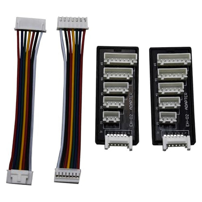 Blomiky 2 Pack JST-XH-7P to 2S-6S 7.4V-22.2V Charge Convert Boards and Balance Socket Cables for B6 C150 Balance Charge/XH-7P Board *2