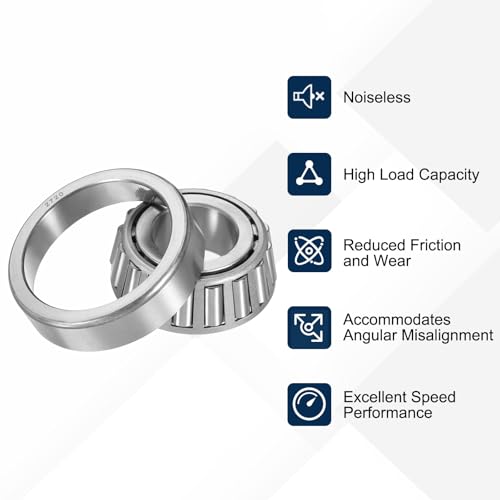 uxcell 2790/2720 Tapered Roller Bearing Cone and Cup Set, 1.3125" Bore x 3" OD x 1.01" Thick, Chrome Steel Taper Bearing Set, ABEC-3 - size: 2790/2720