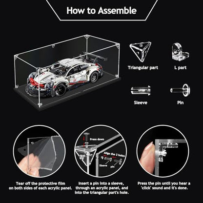 3MM Clear Acrylic Display Case for 1:18 Scale Vehicle Model, Thickened Acrylic Display Box for Lego Model Cars Lego 42161 / 42138 （11.81x7.87x5.91inch, 1:18） - size: 11.81x7.87x5.91inch