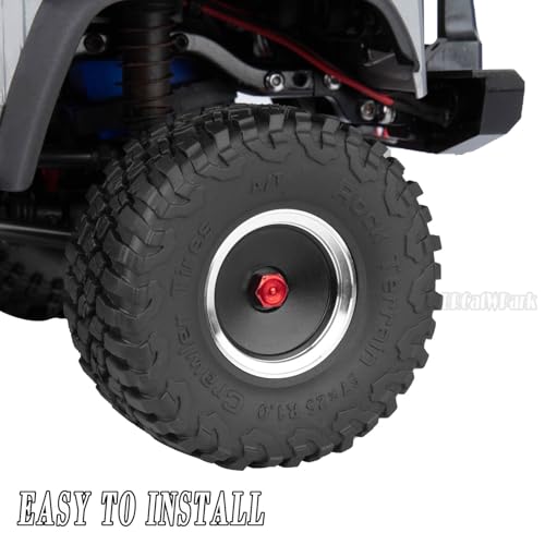 RC 1.0" Wheels and Tires for 1/18 TRX4M,1/24 SCX24 RC Crawler Car,RC Off Road Buggy Rally Truck Wheel and Tires,1.0 Alloy Wheel Rims & Rubber Tires,w/Foam Inserts,7mm Hex Rim,4PCS-(C) - style: 1.0 - (C-Bailuchi Tires)